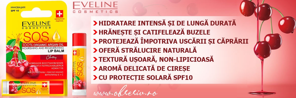 Balsam Buze Aroma Cirese cu Ulei Organic de Argan SPF10 - Hidratare Intensă și Protecție Solară