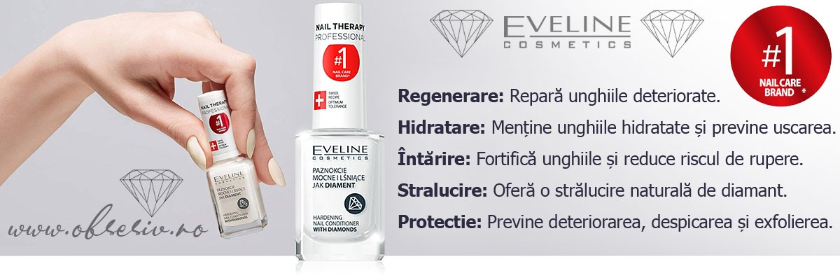 Tratament Unghii Stralucire de Diamant Eveline Cosmetics Diamond Hardening Nail Conditioner