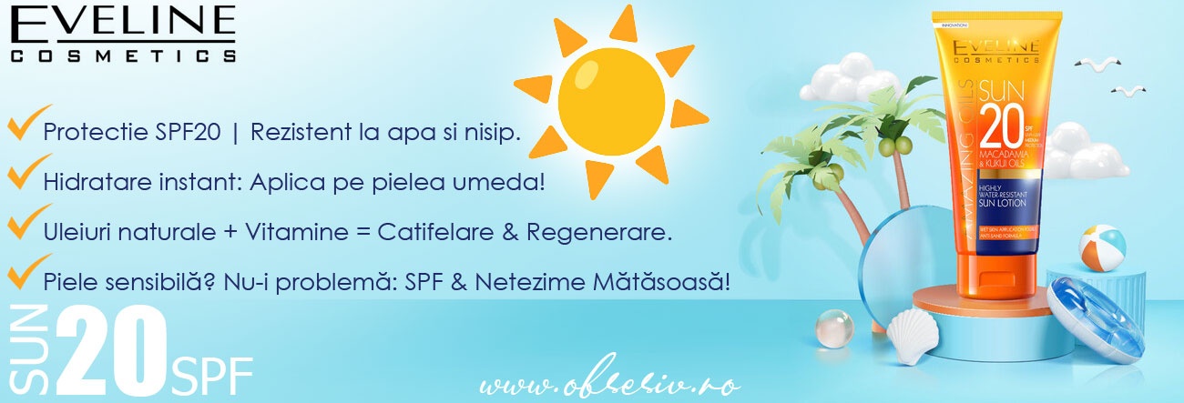 Lapte de Plaja cu SPF20 Anti-Nisip Rezistent la Apa cu Macadamia Eveline Cosmetics