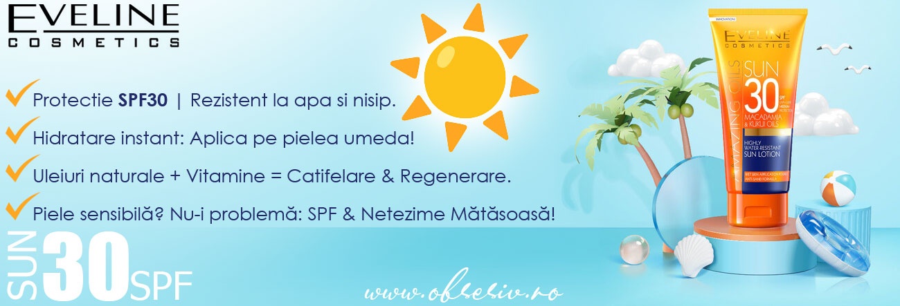 Lapte de Plaja cu SPF30 Anti-Nisip Rezistent la Apa cu Macadamia Eveline Cosmetics