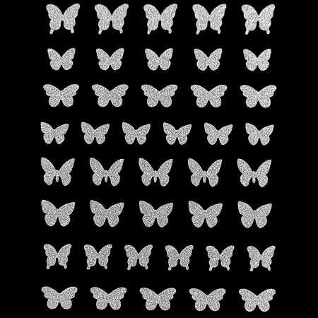 Abtibilde Unghii Culoare Multicolor Model &#039;Silver Butterfly&#039; No. 0133