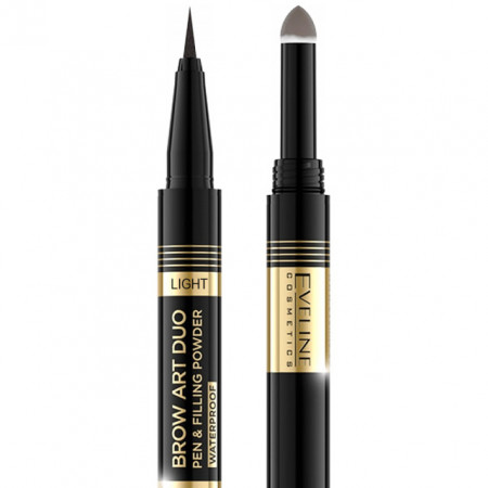 Creion Pudra pentru Sprancene 2in1 Vegan Eveline Brow Art Duo 01 Light