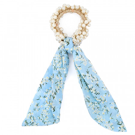 Elastic de Par cu Margele si Bentita Model 'Feel Free' Blue