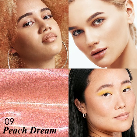 Luciu Buze cu Acid Hialuronic 09 Peach Dream - Eveline Diamond Glow Lip Luminiser