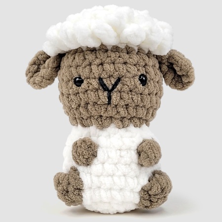 Oiță de Pluș Croșetată Manual 'Puffy Sheep' - Cadou Handmade Pufos și Adorabil