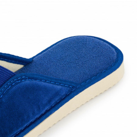 Papuci de Casa din Velur si Bumbac Flausat Marca Nowo Model &#039;Blue Mood&#039;