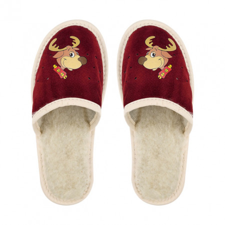 Papuci de Casa Imblaniti cu Lana pentru Copii Marca Tylbut Model 'Happiness'
