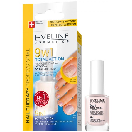 Tratament Profesional 9 in 1 Pentru Unghiile Picioarelor, Eveline Cosmetics, Total Action