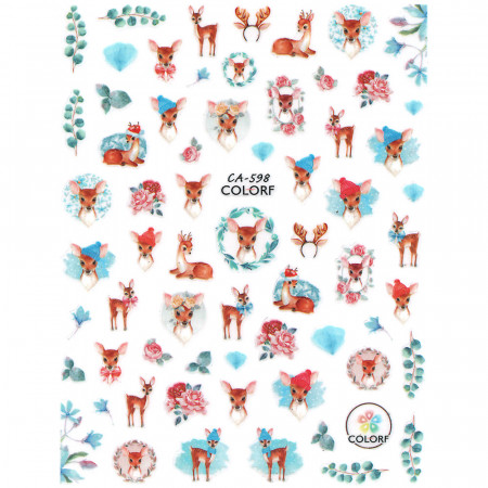 Abtibilde Unghii Culoare Multicolor Model &#039;Sweet Bambi&#039; No. CA-598