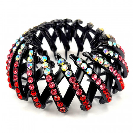 Agrafa de Păr Extensibila cu Pietre Negre, Model &#039;Colors&#039;