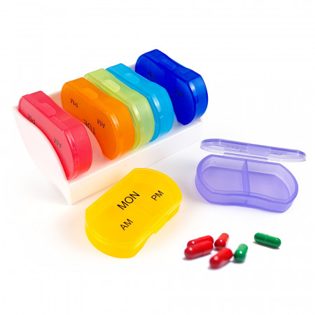 Organizator Medicamente pe 7 Zile cu 2 Compartimente pe Zi