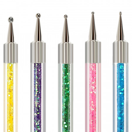 Pensule Mixte cu Punctator Marimi Diferite Set 5 Buc &#039;Sparkle Glitter&#039;
