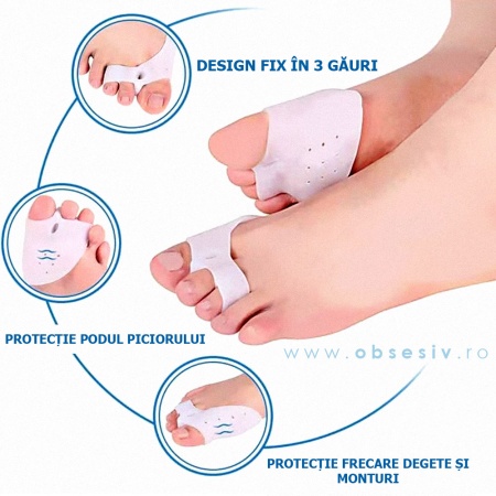 Separator si Corector Deget Mare Picior cu Protectie Monturi 1 Pereche - Silicon Moale