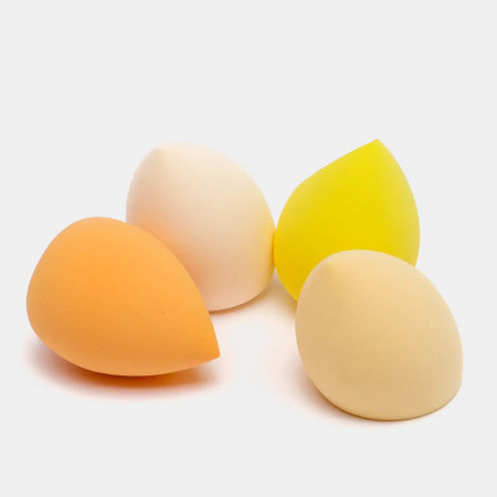 Bureti Machiaj Beautyblender Set 4 Buc. cu Suport si Cutie in Formă de Ursuleț, Yellow