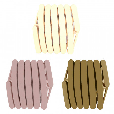 Cordeluta Pliabila Set 3 Bucati, Culori Alb, Nud, Maro