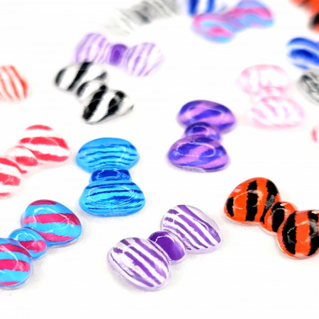 Decoratiuni Unghii Fundite Mari Model 'Zebra Bows', Accesorii Nail Art