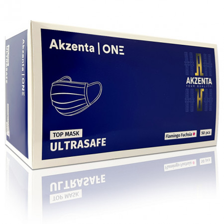 Masca Faciala Top Mask Ultrasafe Tip IIR Akzenta ONE Culoare Flamingo Fuchsia Cutie 50 Buc