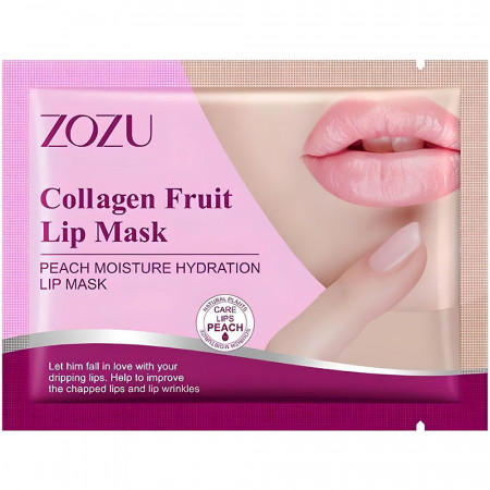 Masca Tratament Buze cu Colagen si Fructe Aroma de Piersica, Zozu Collagen Fruit Lip Mask