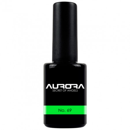 Oja Semipermanenta Aurora Culoare Verde &#039;Forest&#039; Neon No 69 Cantitate 11 ml