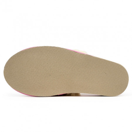 Papuci de Casa din Piele Imblaniti cu Lana Marca Tylbut Model &#039;Pearl Pink&#039;