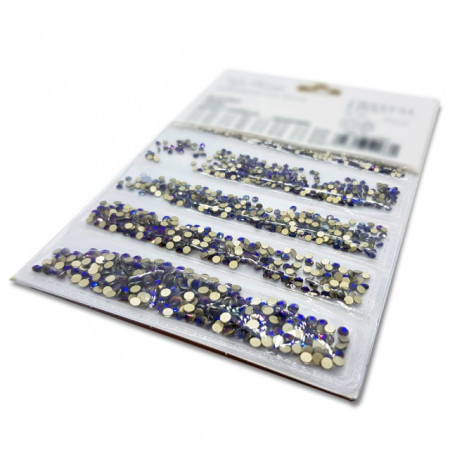 Pietricele Unghii Tip Swarovski, 5 Marimi, 1440 buc, Albastru Ultramarin