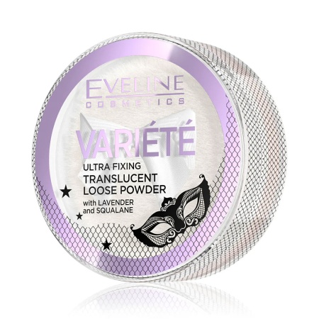 Pudră Machiaj Translucid și Iluminator cu Aplicator - Variete Ultra Fixing Lavender &amp; Squalane Eveline