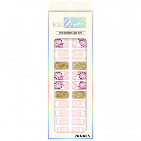 Set 24 Unghii Reutilizabile cu Manichiura Instant, 'Soul Beauty'