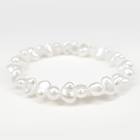 Bratara Elastica cu Perle Neregulate si Aspect Siddefat Model 'Pearl Harmony'