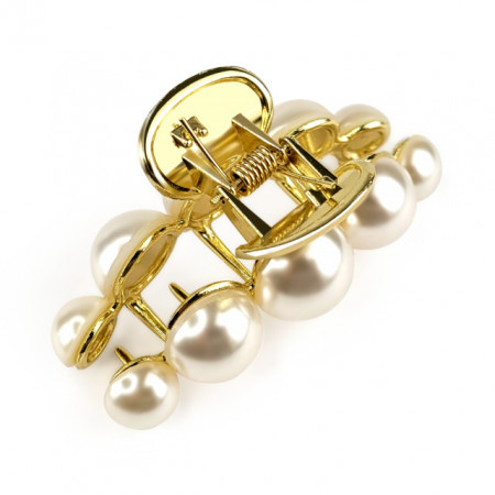 Clema de Par Metalica cu Perle Mari Model &#039;Know Your Pearls&#039; Culoare Light Gold