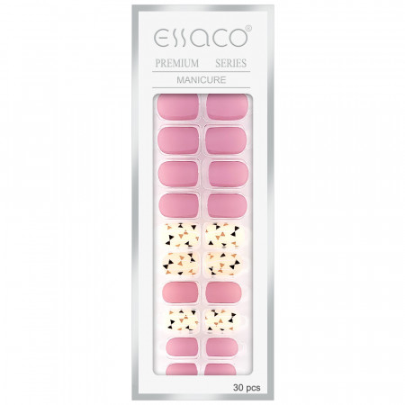 Set 30 Unghii Reutilizabile cu Manichiura Instant, 'Cute Bow' Matt