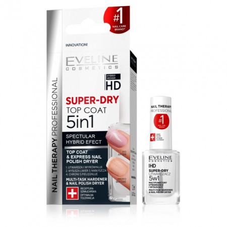 Top Coat 5in1 Super Dry cu Tratament Eveline Cosmetics