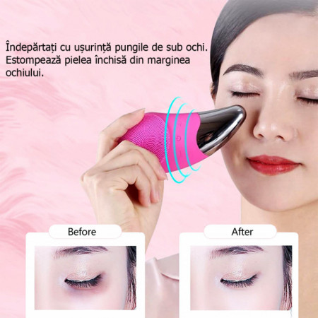 Perie Sonica Faciala din Silicon Moale cu Functie de Masaj Reincarcabila prin USB