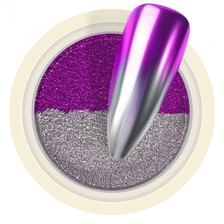 Pigment Pudra Chrome Dual Color, Culori Argintiu Violet
