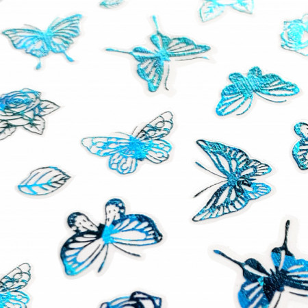 Abtibilde Unghii Culoare Multicolor Model &#039;Blue Butterfly&#039; No. Z-D4591