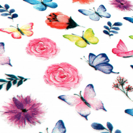 Abtibilde Unghii Culoare Multicolor Model &#039;Harmony of Butterflies&#039; No. Z-D3607