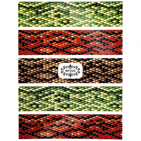 Abtibilde Unghii Culoare Multicolor Model &#039;Snake Skin&#039; No. BP026