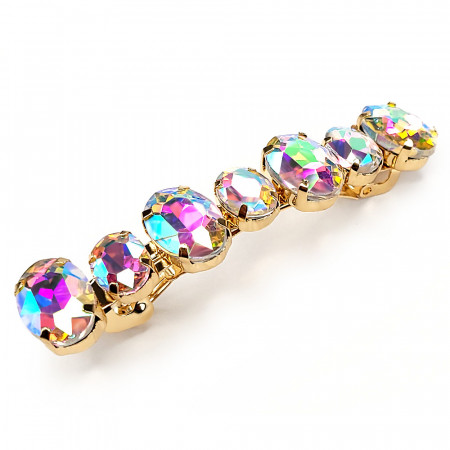Agrafa de Par Metalica cu Pietre Mari 'Bright and Shining Rainbow'