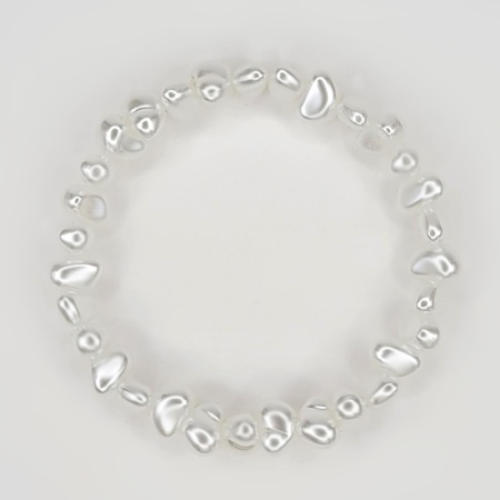 Bratara Elastica cu Perle Neregulate si Aspect Siddefat Model &#039;Pearl Harmony&#039;