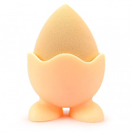 Burete Machiaj Beauty Blender cu Suport, Culoare Piersica