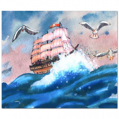 Pictura cu Diamante 5D Kit Complet Model 'Sailing Free' 40x50cm