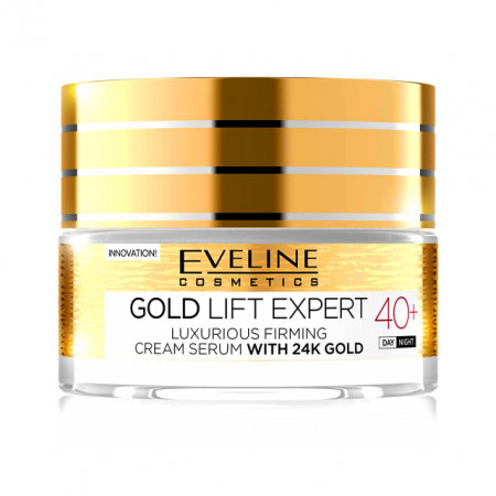 Ser de Lux si Crema Antirid pentru Fermitatea Tenului Gold 24K Lift Expert 40+ Eveline Cosmetics