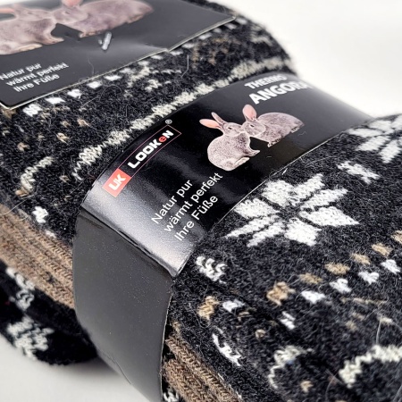 Sosete din Mix de Lână Set 3 Perechi - &#039;Cozy Festive&#039; Șosete Călduroase și Naturale. Prezentare detaliu pachet.