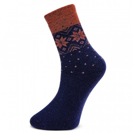 Sosete Flausate din Lana Model 'Welcome Winter' Culoare Bluemarine