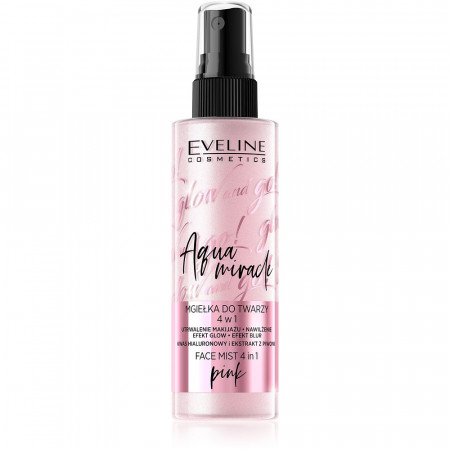 Spray Fixarea Machiaj 4in1 Pink Aqua Miracle Glow and Go Eveline Cosmetics