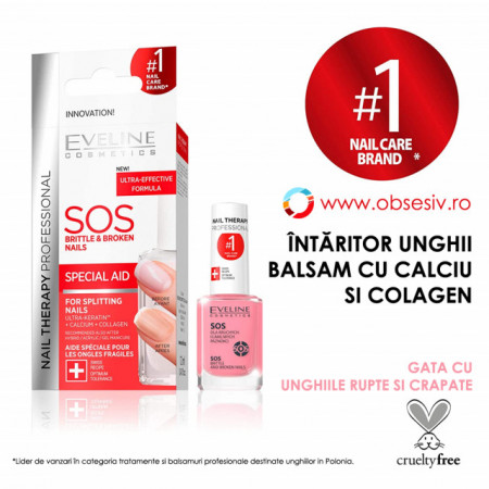 Tratament Balsam Unghii Fragile si Casante Eveline Cosmetics SOS