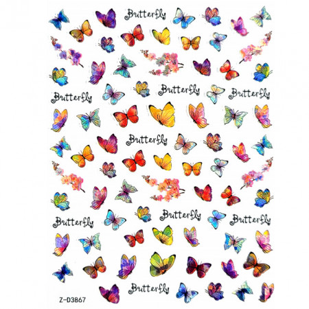 Abtibilde Unghii Culoare Multicolor Model &#039;Butterfly Reflection&#039; No. Z-D3867