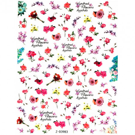 Abtibilde Unghii Culoare Multicolor Model &#039;Flowers Ceremony&#039; No. Z-D3983