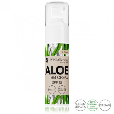 BB Cream Hipoalergenic Vegan cu Aloe si Protectie SPF 15 Bell No 01 Cream