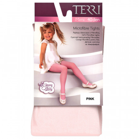 Ciorapi cu Chilot din Microfibra pentru Fetițe, Terri Mimi 40 DEN, Culoare Roz