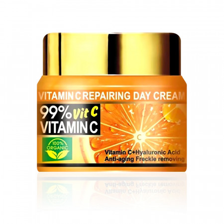 Cremă de Zi Anti-Îmbătrânire și Pistrui 100% Organică cu 99% Vit C și Aci Hialuronic, Fruit of Wokali